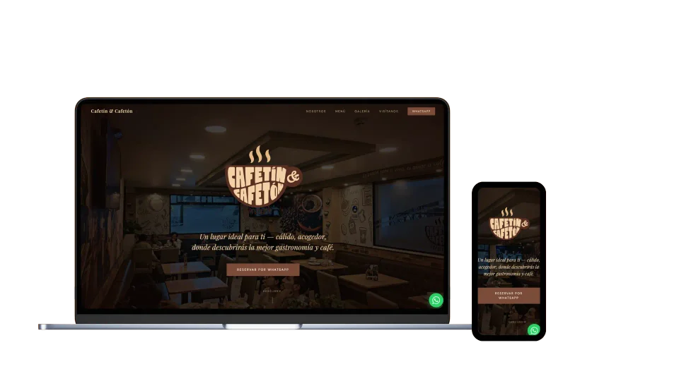 Vista responsive del proyecto Cafetín & Cafetón