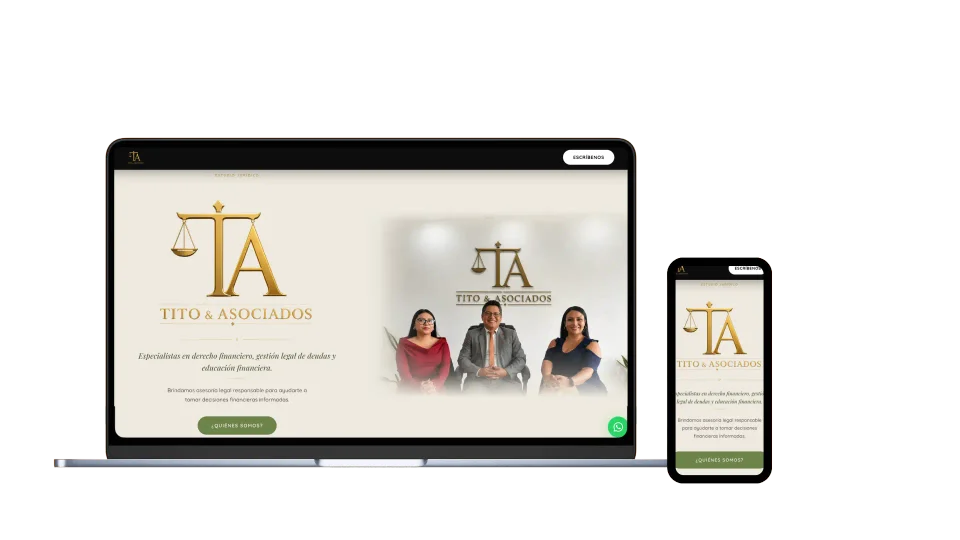 Vista responsive del proyecto Tito & Asociados