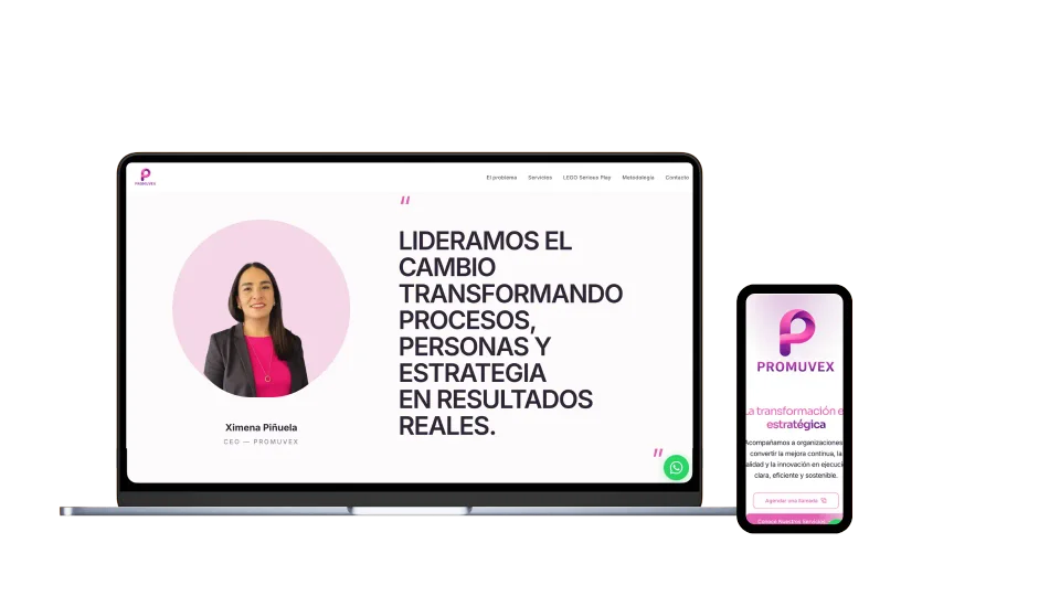 Vista responsive del proyecto PROMUVEX