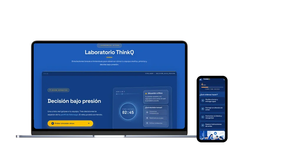Vista responsive del proyecto ThinkQ